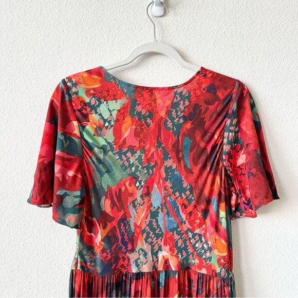 Soft Surroundings Printemps Abstract Flora Maxi Dress in Red Size Small - Picture 6 of 8